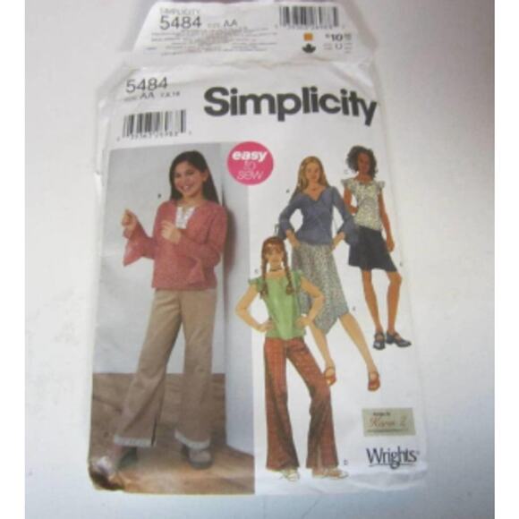 Y2K Simplicity 5484 Sewing Pattern Women’s Skirt Top Pants Size 12–16 - Picture 1 of 6